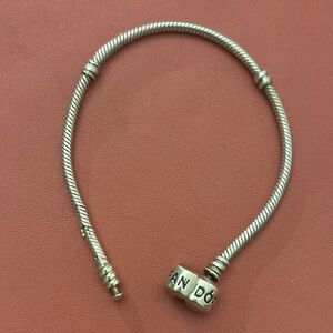 Pandora Silver Snake Chain Bracelet with Barrel Clasp